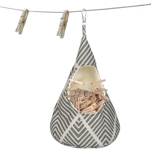 Yiqicomle Peg Bag for Clothespin, Conical Storage Organizer for Washing Basket Clothes Line Hanging Bag with Hook Convenient Clothespin Holder for Pegs