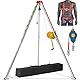 VEVOR Rettungsstativ Stativ-Set, 1800 lbs Winde Stativ für beengte Räume mit 7’ Beinen und 98’ Kabel für beengte Räume 32,8’ Absturzsicherung, Auffanggurt