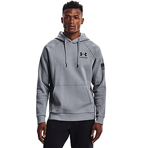 Under Armour Mens New Freedom Flag Hoodie , Steel (036)/Black , Large #TOP2
