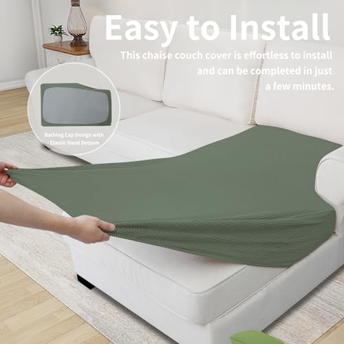 Image of Easy-Going Stretch 1 Piece Chaise Lounge Cushion Slipcover