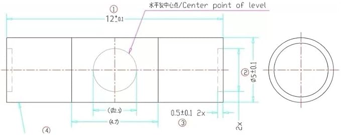 JYK Mini Nivel Cilíndrico 30pcs, Niveles de Burbuja Pequeños 5x12mm miniatura 3