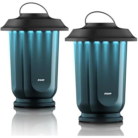 Inwa Outdoor Speakers, Wireless Bluetooth Speaker Sync Up to 100 Speakers, Linkable Waterproof Speaker, Seamlessly Connect to Phone, TV Box, Projector, Echo Dot, for Patio, Yard, Pool (2 Pack) Cover
