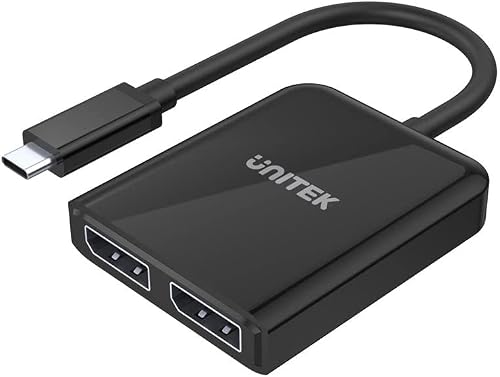 Unitek V1407A 8K USB-C to Dual DisplayPort 1.4 Adapter with MST Dual Monitor