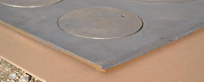 SEZAM Plancha de hierro fundido para horno con 3 agujeros, 63 x 48 cm, hierro fundido gris
