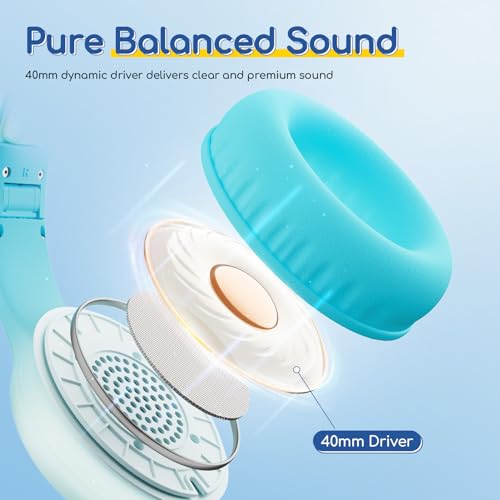 Image of EarFun K1 Kids Headphones Wired with Mic, Volume Limit Headphones for Kids