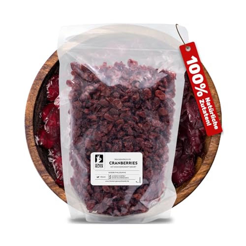 Bremer Gewürzhandel Cranberry getrocknet 1 Kg - aromatische Früchte mit Fruchtsaft, Cranberry, Cranberries, Cranberries getrocknet