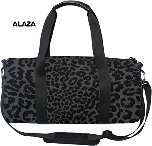 ALAZA Dark Gray Leopard Cheetah Print Sports Gym bag Gym duffle bag Duffle Bag Sport bag for Men Women Durable Handle Luggage Bag(227vb0b) OneSize2