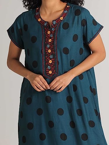 Image of Evolove Women's Viscose Liva Long Maxi Night Gown Nighty Dress with Pocket, Super Soft Comfortable (LNG-Rayon)