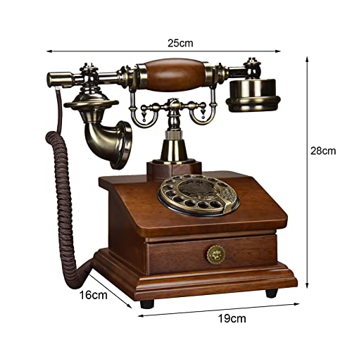 Téléphone rétro à bouton café avec affichage rétroéclairé pour bureau