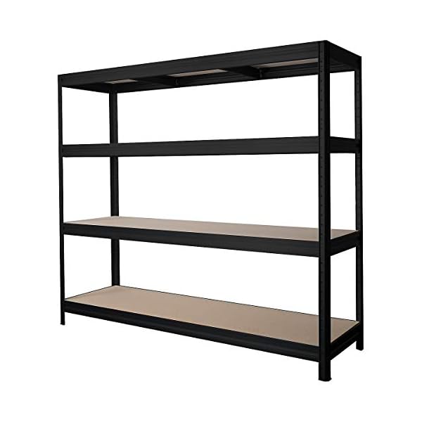 Certeo Stabiles Schwerlastregal | Tragkraft bis zu 500 kg pro Fachboden | HxBxT 1770 x 2000 x 450 mm | Kellerregal… – Bild 5
