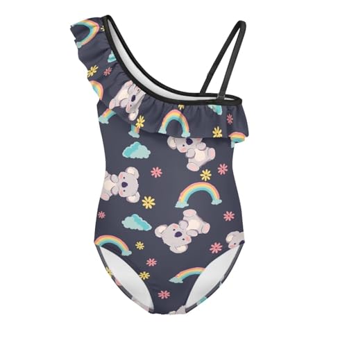 Teen Girls One-Piece Swimwear with Fashion Ruffled Halter, Elastic Fit, Great for Swimming and Beach Play
