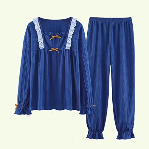 Pyjama manches longues LJIANGD imprimé dentelle élégance automnale