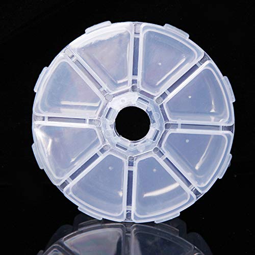 Image of WOIWO 2 PCS Round 8-Case Storage Box Transparent PP Plastic Box Beaded Box Nail Parts Box Storage Jewelry Storage Small Box