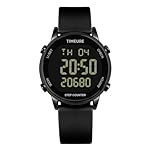 TIMEURE Pedometer Watch for Women, Step Counter for Walking No App/Phone Required Step Counter, Waterproof Fitness Calorie Tracker, Distance Tracking, Alarm, Large Digital Display, TU-2509 (All Black)
