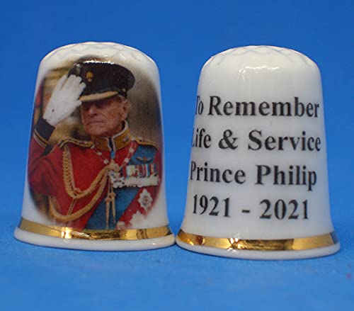 China Collectible Thimble - Prince Philip Life & Service