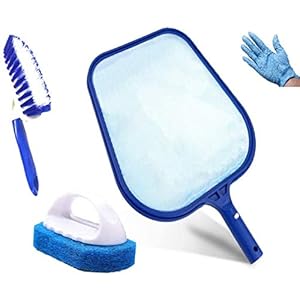 KAHEIGN Hot Tub Reinigungsset, Whirlpool Reinigungsset enthält Schwimmbad Abschäumer Pool Kescher, Paddelbad Bürste und Scrubber Pad, Handschuhe für den Whirlpool