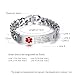 Custom Emergency Medical Alert Bracelet - Free Engraving, Non-Tarnish Titanium Steel, Adjustable Size 7.5-9.5 inches, Medical ID Bracelet for Men & Women, Durable & Comfortable (Silver-8.5 inches for men)