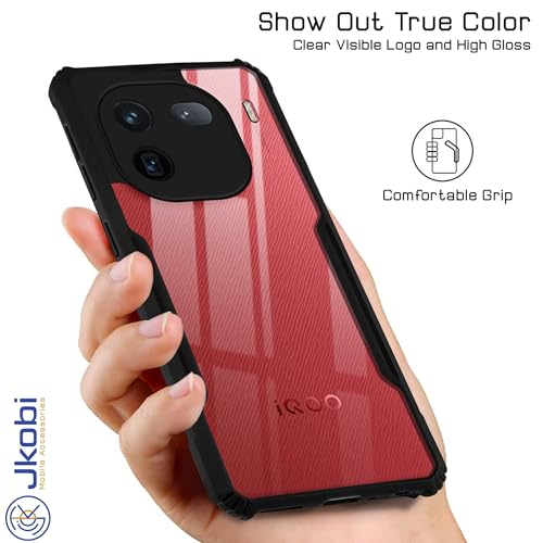 Image of Jkobi Back Cover Case for Vivo iQOO 12 Pro (Shockproof with Polycarbonate Clear Panel | Professional Black)
