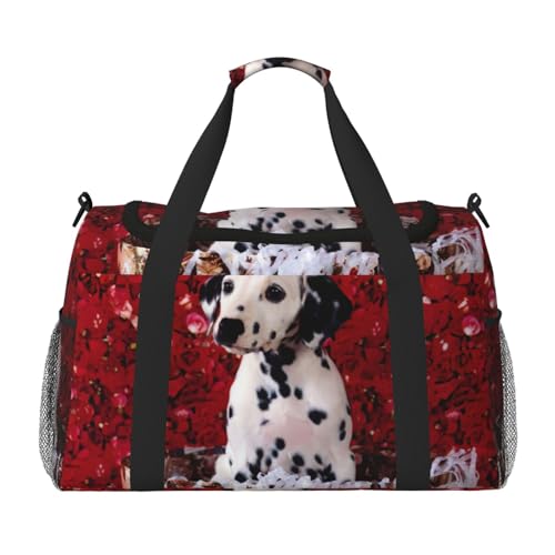 Sac de voyage dalmatien noir pour femme avec grand compartiment