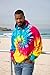 Colortone Tie Dye Pullover Hoodie for Women and Men, Reactive Rainbow, Large