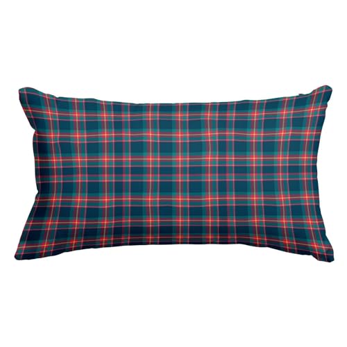 EHOMERY Rectangular Funda Almohada Cremallera Jardin Exterior Textura Enrejada Seda, Cojín para Banco Flores Vibrante Sedoso Y Lujoso, 30x50cm