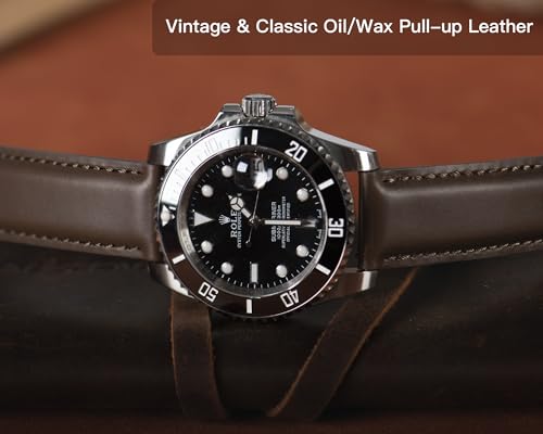 Image of OTTOODY Leather Watch Bands Quick Release, Elegant Top Grain Leather Watch Straps for Men & Women, Choice of Color & Width - 18mm, 19mm, 20mm, 21mm or 22mm Wristbands Bracelet for Watch & Smartwatch