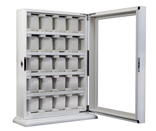 Timelybuys Personalized 20 Slot White Wood Watch Display Wall Hanging Case And Storage Organizer Box And Stand For Oversized Watches #TOP4