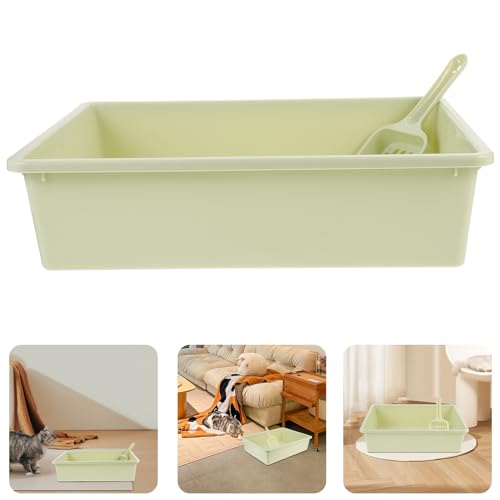 Housoutil 1 Conjunto De Caixa De Areia Para Gatos Aberta Panela De Areia Para Gatinhos Vaso Sanitári