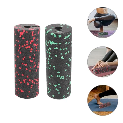 2 piezas Mini Foam Roller para Fitness, Cilindro de masaje hueco portátil para relajación muscular y ejercicios de masaje en piernas y cuerpo, accesorios en verde y rojo miniatura 7