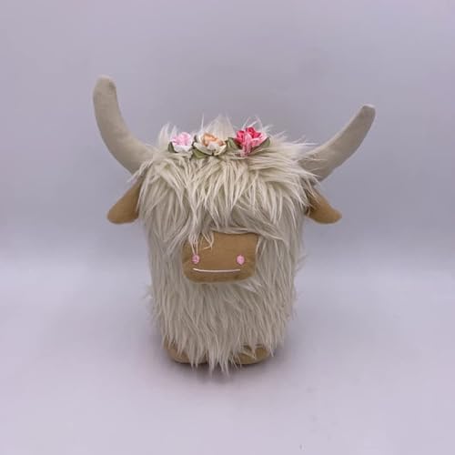 Cxmy Highland Cow Plush,Cute Soft Fluffy Cow Animal Doll Plushies, Throw Pillow Sleep Companion Decor For Adults Kids,Highland Cow Decor #TOP2