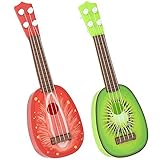 ArtCreativity Fruit Ukuleles for Kids, Set of 2, Fruit Mini Plastic Guitars in Colorful Fruity Designs, Music Instrument Ukuleles for Kids, Decorations for Summer and Luau Parties