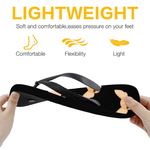 Flip Flops for Women Men Rubber Non Slip Yoga Mat Funny Print Beach Flat Thong Sandals Lightweight Comfy Casual Walking Pool Shower Shoes Waterproof Indoor House Slippers Two-Tone Footwear2