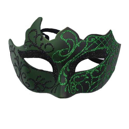 ONESWI Men Masquerade Mask Venetian Mask Greek Roman Mardi Gras Mask for Men (Green)