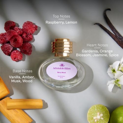 Image of Berry Wood Eau De Parfum 50ML | Elegant Women's Fragrance with Vibrant Raspberry & Warm Woody Notes | Long-Lasting | Perfect for Everyday, Brunch & Vacations | Ideal Gift for Her