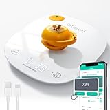 Diseño fácil de usar: puede ver el peso en la aplicación y también puede realizar operaciones como tara y cambio de unidades en la bascula de cocina de la cocina a través de su teléfono móvil. Incluso si un plato grande bloquea la bascula de cocina, no afectará el uso.