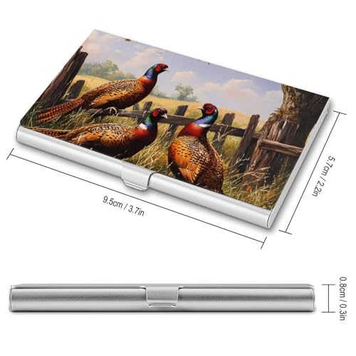 Pheasant Animal Business Card Case Pocket Card Holder Slim Card Wallet for Men Women2