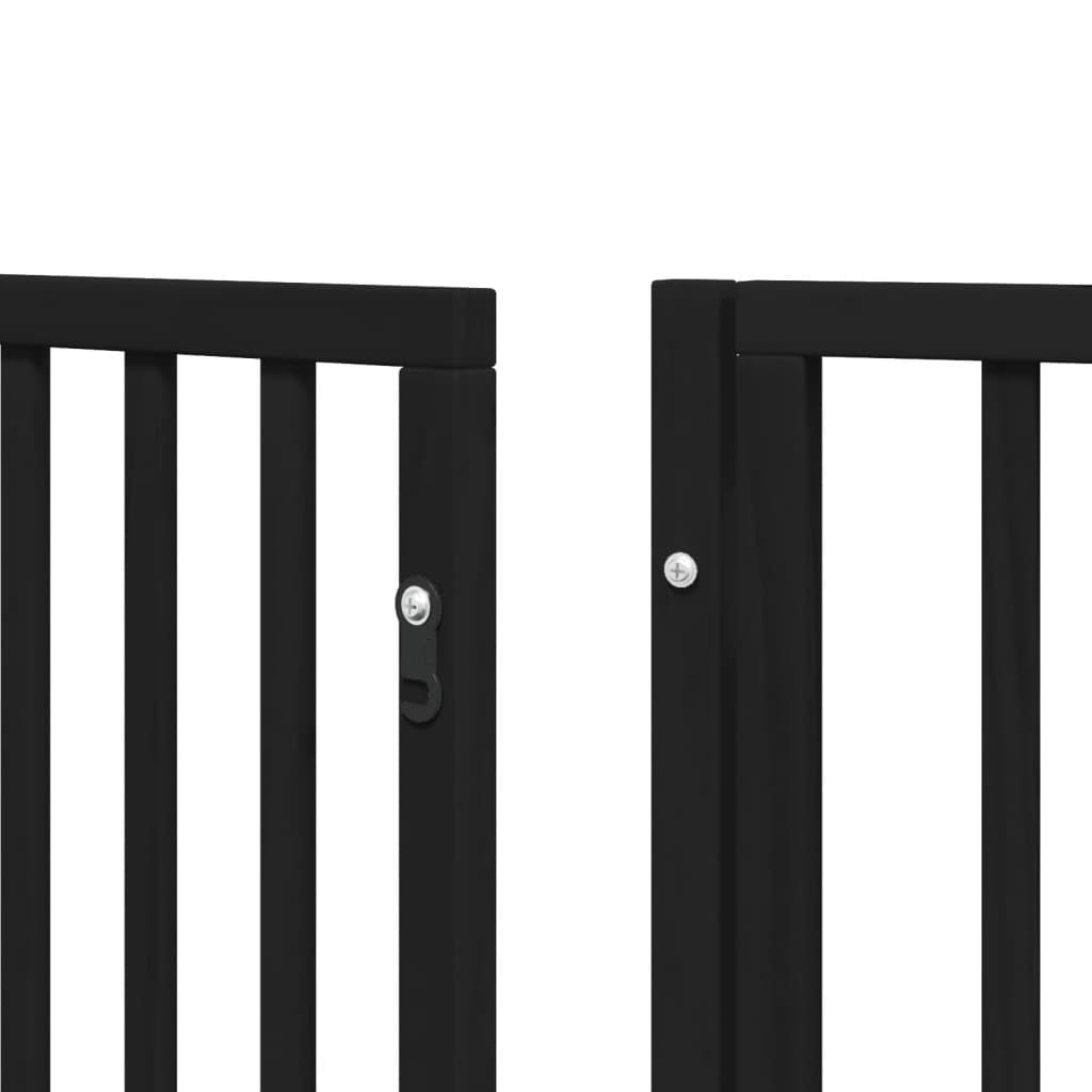 Homgoday Puerta para Perros Plegable 9 Paneles Madera álamo Negra 450 cm Barrera para Perros Plegable Valla para Mascotas Pequeña Barrera de Seguridad para Escalera Pasillo