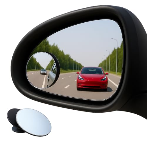 ARVO Blind Spot Mirrors for Cars (2-Pack) Adjustable 360 Rotating HD Glass Convex Round Mirror Waterproof & Frameless for Maximum Rear View Universal Fit for Cars SUVs & Trucks