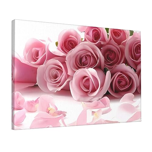 Impression de roses sur toile 30x45cm pour décoration murale de salon