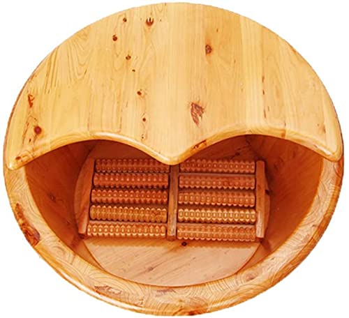 Cubeta de Madera para Remojar Pies con Tapa y Ruedas miniatura 4