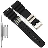 The strap is made of soft silicone, sweat resistant, waterproof, durable, and comfortable to wear The clasp is made of 316L stainless steel needles, which are sturdy and durable Compatible with Citizen Promaster Aqualand Duplex watches with a 24mm wi...