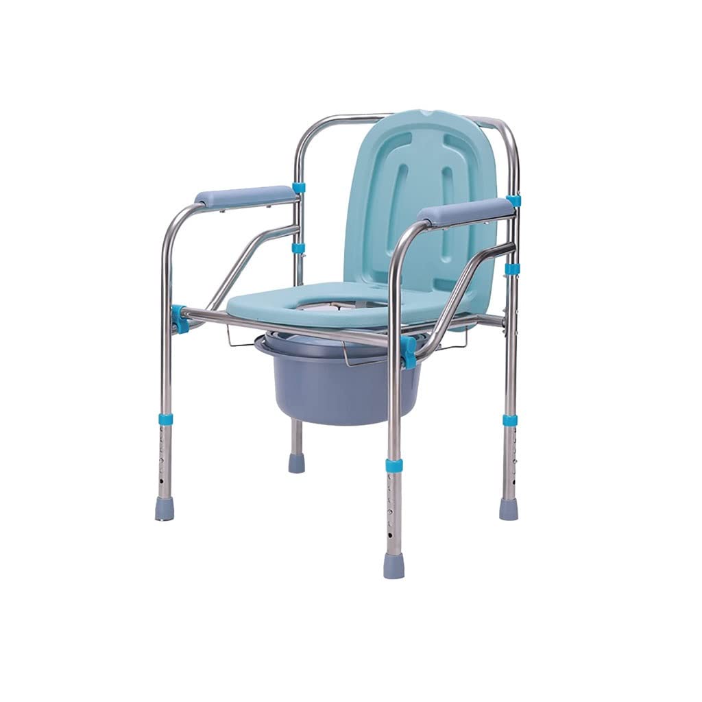 Gthtuhfd B Foldable Commode/Shower Chair Stainless Steel Edside Commode Chair,Portable Folding Shower Chair With Removable Toilet Owl,Non-Slip,Height Adjustable,330 Lbs Toilet Alternative Chair