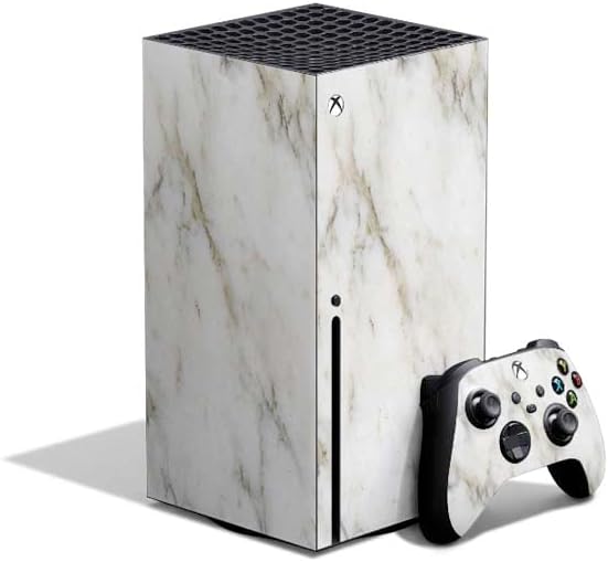 Skinit Decal Gaming Skin Compatible with Xbox Series X Bundle - White Marble Design