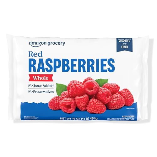 Amazon Grocery, Whole Red Raspberries, 16 oz, Frozen (Previously Happy Belly, Packaging May Vary)
