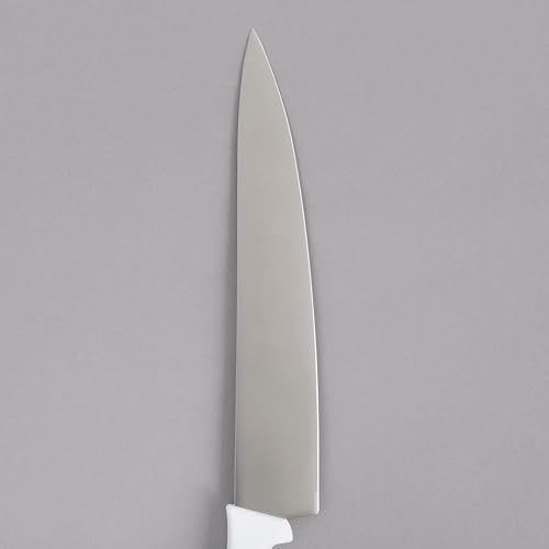 Vista 4 de Soro Essentials - Cuchillo de chef de acero de alto carbono de 12 pulgadas con mango de color blanco- Cuchillo de cocina de borde recto Cuchillos