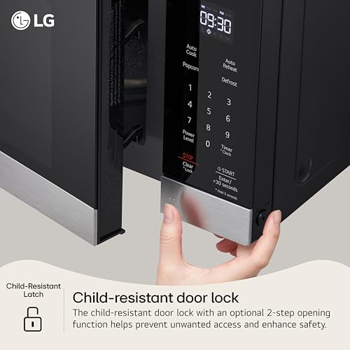 LG Countertop Microwave, 0.9 cu. ft., Stainless Steel, 18.75x14x10.69 Inch, Smart Inverter, NeoChef, 1000 Watts - Image 5