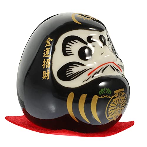Ornement Miniature Japonais en céramique Feng Shui : poupée de richesse voiture