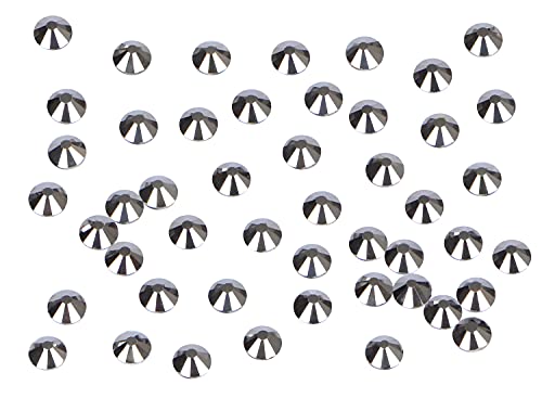 Image of 2880 Pieces Artistic Rhinestones No Hot Fixing, Round Crystal Glass with Flat Back for Jewellery Making with a Collector Pen (SS10 2880 Pieces, Jet Hama)
