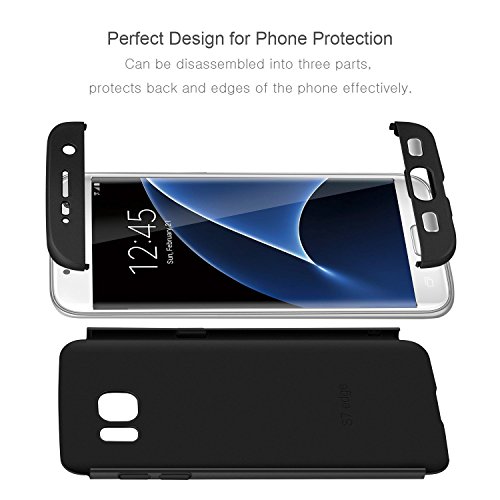 Galaxy S7 Edge Cover Nero, ivencase Premio Ibrido