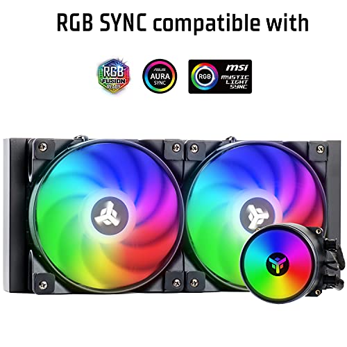 ITEK EVOLIQ 240 ARGB - Dissipatore a liquido per CPU da 240mm all in one (AIO), compatibilità universale, PWM e ARGB gestibile sia con controller che software della scheda madre - Sistema di raffreddamento - Immagine 6